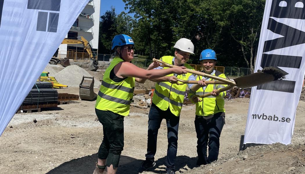Tegelbruket Lund första spadtag. Pressbild: MVB