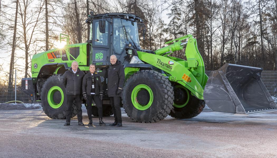 Thomas Concrete introducerar helt elektriska hjullastare för ökad hållbarhet inom betongindustrin. Foto: Thomas Concrete