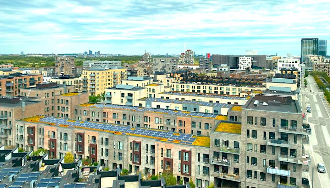 Generationernes Byhus bjuder på en fantastisk utsikt norrut över Köpenhamns centrum från de översta våningarna. Foto: By & Havn.