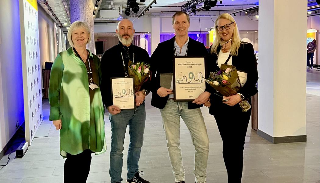 Håll Nollans vd Ulrika Dolietis tillsammans med Mikael Karlsson, Glen Ewertzh och Susanna Alexandersson på Locum.