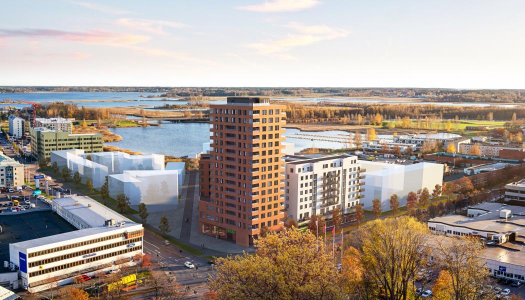 Illustration av Tullholmsterassen etapp två i området Tullholmen. Bild: SR-K AB