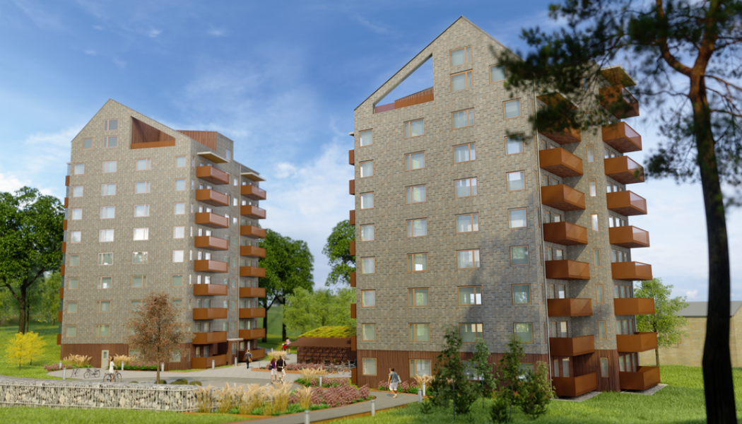 Visualisering av Skövdebostäders projekt i Södra Ryd. Bild: Teamfront AB
