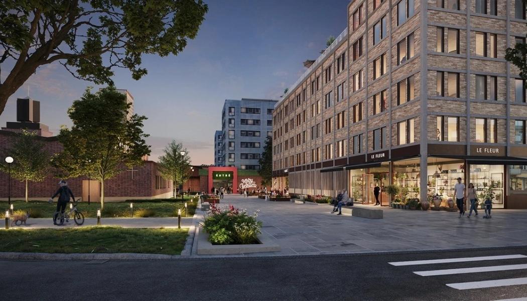 Kvällsvy över Väsby Centrum. Foto: Niam