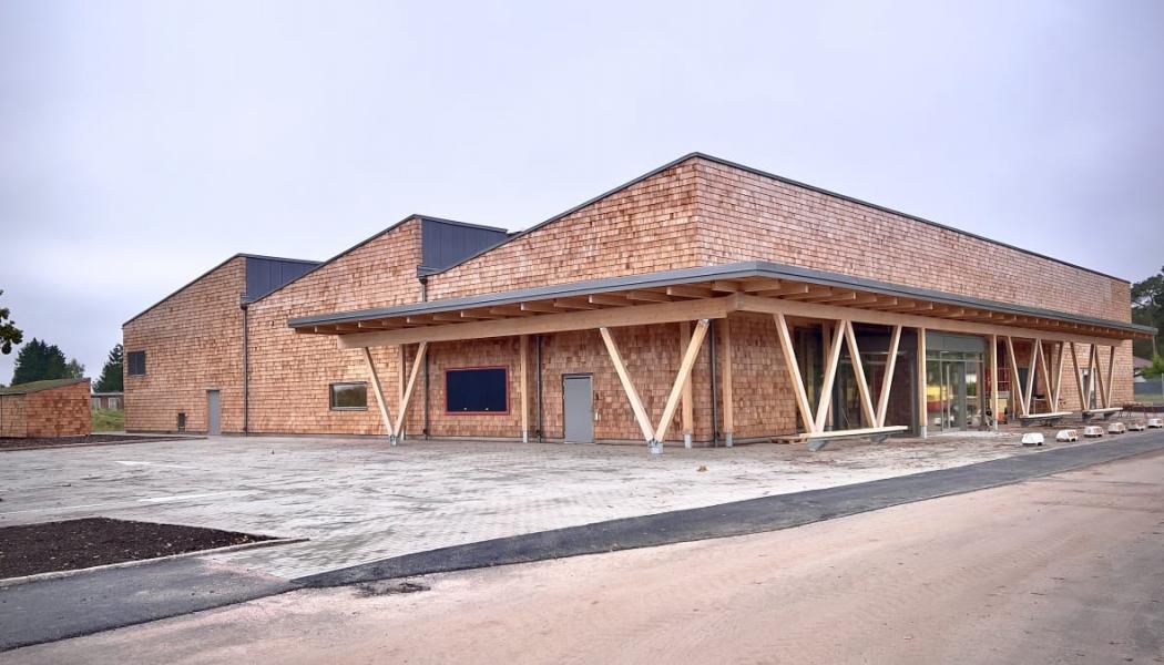 ​Träbyggande börjar bli mer etablerat i Sverige men för många i projektet var det första gången de byggde i trä. Fotograf: Thage i Skåne

​