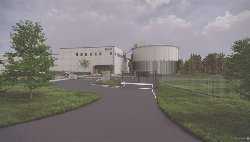 Ytvattenverk vid Långasjön i Karlshamns kommun. Illustration: Karlshamn Energi  Pressbild: Peab