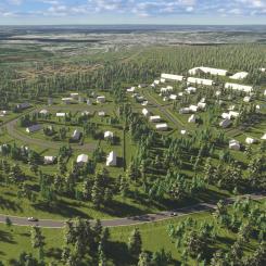 Översiktsbild Pitholmshöjden. Visionsskiss: Norconsult