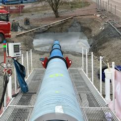 De nya dricksvattenledningarna är av segjärn med högre kapacitet på draghållfasthet 
för att hålla i minst 200 år.
FOTO: Kretslopp och vatten