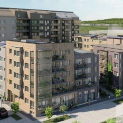 HSB brf Sjöstenen med 84 bostadsrätter på Skeppsbron i centrala Jönköping. Foto: HSB