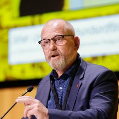 Christine Olsson/TT: Johan Lindholm, ordförande för LO-facket Byggnads. Arkivbild.