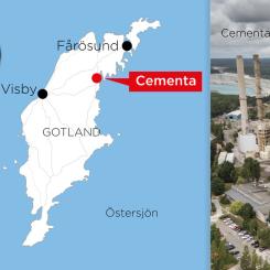 Anders Humlebo/TT: Kartan visar var Cementas anläggning på Gotland ligger.