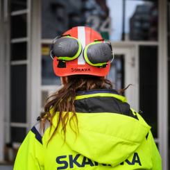 Stina Stjernkvist/TT: Byggbolaget Skanska visar korten. Arkivbild.