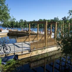 Kyrkvikens badbrygga i Nacka nominerad till Träskyddspriset 2023. Foto: Anna Simonsson
