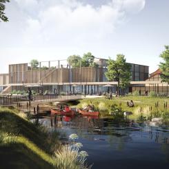 Pavillonen i framtiden. Illustration: C.F. Møller Architects