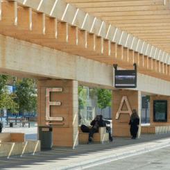 Vasaplan bussterminal i Umeå i limträ. Foto: Åke E:son Lindman