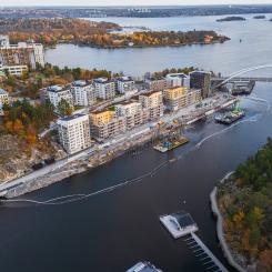Patriam förvärvar och tillträder fastigheten Nacka Sicklaön 37:29 från Peab. Fastigheten är belägen på Kvarnholmens solsida. Pressbild: Patriam