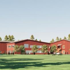 Hokksund skola. Illustrtion: Skanska