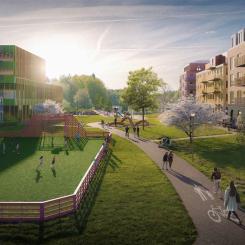 Visionsbild över den planerade Salemparken. Illustration: Liljewall