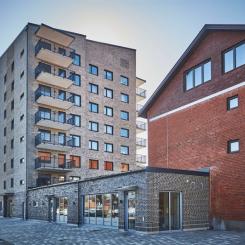 Kungsörnen, ett projekt där kunden Helsingborgshem framgångsrikt ställt funktionskrav vid upphandlingen för att nå låg klimatpåverkan. Foto: NCC