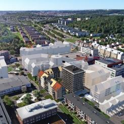 Översiktsbild av Selma Stad, som när alla etapper är färdigbyggda kommer att omfatta cirka 4000 nya bostäder. Illustration Egnahemsbolaget