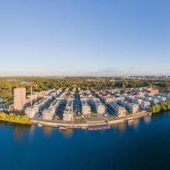 Waterkant Berlin anknyter till stadsdelen Spandaus historiska miljöer samtidigt som det för in framtidens bostadsstandard.Foto: Gewobag / Julia Scholz