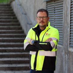Emil Persson, Byggnads avtalssekreterare. Pressbild: Byggnads