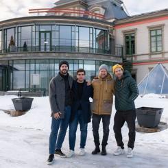 Från vänster: Dennis Marzouki, Dino Vulic, Jonas Hamlund och Tord Budenberg. Foto: Diös