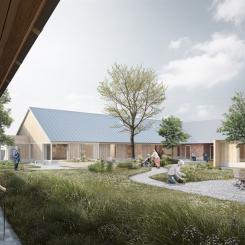 Vendelbocenter i Sindal. Illustration: Cubo Arkitekter