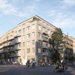 Kvarteret Rödalen byggs i populära Norrtälje Hamn.