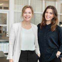 Bild: Anna Hoffman och Kajsa Holmström, arkitekter och kontorschefer på Krook & Tjäder Stockholm. Fotograf: Tim Meier