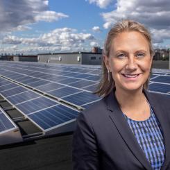 Anna Werner på Svenk solenergi. Foto: Stockholmsmässan