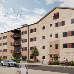 Illustration över Åsbytorps vårdboende i Strövelstorp. Pressbild: Ängelholms kommun