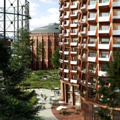 Stadsljus kommer att innebålla ca 300 bostäder och det finns plats för restaurang och förskola i bottenvåningen. Bild: Stockholms stad