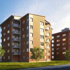 Exempel på NCC:s bostadskoncept Folkboende. Illustration: NCC