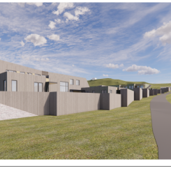 Peab har tilldelats uppdraget att bygga anpassade bostäder och dagcenter i vackra Harstad, Norge. Illustration: Peab