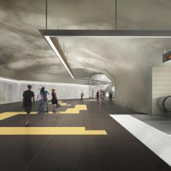 Barkarby mellanplanet i uppgången vid Mälarbanan Visionsbild: Region Stockholm / &Rundquist