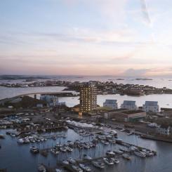 Byggnation av 14-våningshus på Mossholmen  Visionsbild: Peab