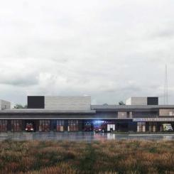 Den nya räddningscentralen i Alingsås samlar räddningstjänsten samt ambulansverksamheten i Alingsås och Vårgårda 
kommuner under ett och samma tak. Illustration: Liljewall arkitekter
