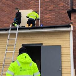Bristande säkerhet och misstänkt svartjobb upptäcktes på flera byggen vid ny myndighetsgemensam insats. Foto: Arbetsmiljöverke