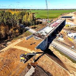 Litauiskt järnvägsbygge i Panevėžys.  Byggnationen av Europas största infrastrukturprojekt fortskrider i Litauen och i dess grannländer. Foto: Rail Baltica
