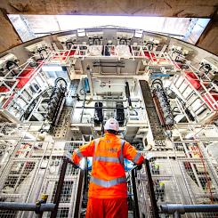 En av HS2:s tunnelborrmaskiner har nu påbörjat tunneldrivning från Old Oak Common mot Euston station i centrala London. Foto: HS2 Ltd