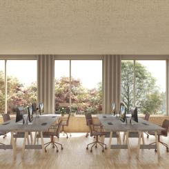 I fastigheten tillämpas ett aktivitetsbaserat och flexibelt arbetssätt. Foto: CF Möller Architects