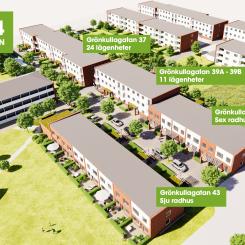 Grönkullagatan i stadsdelen Drottninghög i Helsingborg. Pressbild: Helsingborgshem