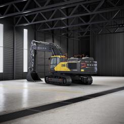 De nya, moderna modellerna Volvo EC400 och EC500 kommer att vara först ut i den nya generationens grävmaskiner som erbjuds som hybridmodeller, med fler modeller på väg. Foto: Volvo Construction Equipment