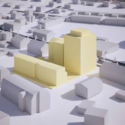 Fågelperspektiv över illustration. Pressbild: Umeå kommun