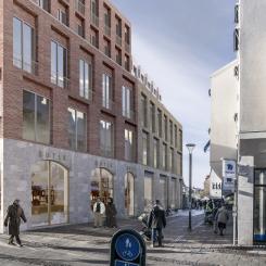En tidig skiss på hur det nya kvarteret kan bli. Bild: FOJAB på uppdrag av Granitor.