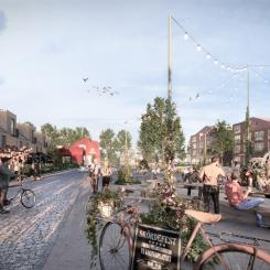 Fojabs vinnande förslag för Berga Trädgårdsstad sätter hållbarhet och gemenskap i centrum. Illustration: Fojab
