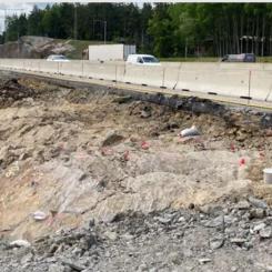 markarbeten längs med E4/E20 vid Vårby backe. Foto: Trafikverket