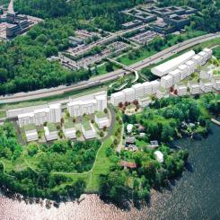 Översiktsbild över den planerade bebyggelsen i Klockelund.