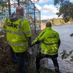 Arbetet innefattar utförande av nybyggnation av bro över Vindelälven Foto: GRK