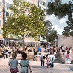 Visionsbild över Poseidons torg, Haninge kommun